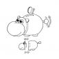 Preview: Kinderspardose Hippo-Massivholz klar lackiert
