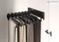 Preview: Ausziehbare Hosen- und Rockhalterung in Schwarz zur Seitenwand-Montage mit sieben abnehmbaren Hosenbügeln.