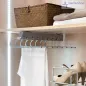 Preview: Hosenauszug für einen Kleiderschrank mit 8 Hosenbügeln, Oberfläche silberfarbig. Preview: Hosenauszug für einen Kleiderschrank mit 8 Hosenbügeln, Oberfläche silberfarbig.