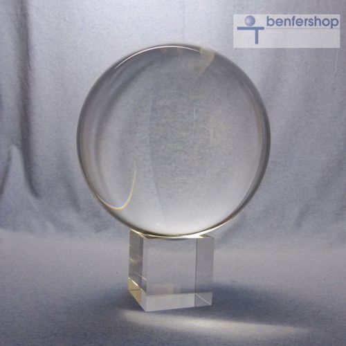 Lensball - Fotokugel, Durchmesser 200 mm, inkl. einem Glassockel mit Mulde, 70 mm - quader