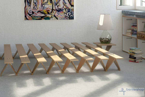 Tojo-lieg ist als Einzelbett in der Breite bis zum endlosen Familienbett erweiterbar