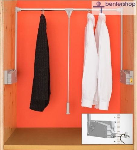Garderobenlift mit zusätzlicher ausziehbaren Kleiderstange