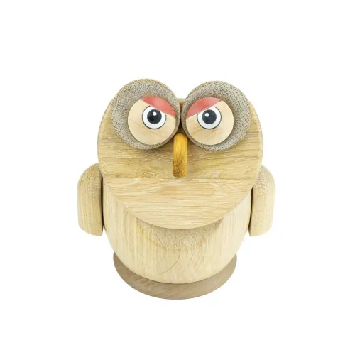 Kinderspardose, Motiv Eule. Material Eiche - Massivholz