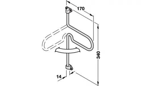 Bügelhalter schwenkbar 340 mm