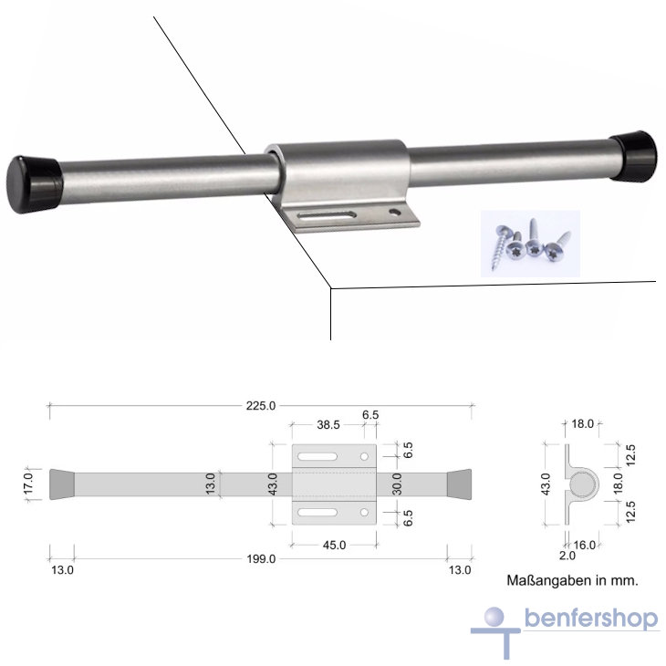Kleiderbügelhalter, ausziehbar. Anbringung auf dem Fachboden, Oberboden oder an der seitlichen Innenseite eines Kleiderschrankes.