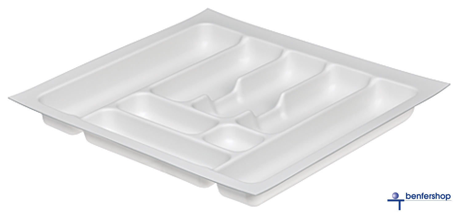 Schubladeneinsatz Kunstoff weiß, Tiefe bis 440 mm.