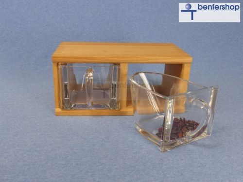 Schüttenregal, inkl. zwei großer Küchenschütten aus Glas, 0,9 Ltr.