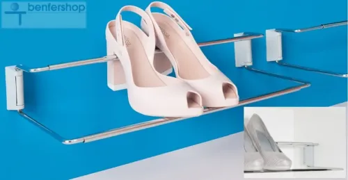 Tiefe Schuh- u. Stiefelettenhalterung. Montage an einer Wand oder zwischen den Seiten eines Kleiderschrankes.