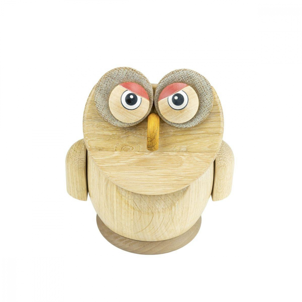 Kinderspardose, Motiv Eule. Material Eiche - Massivholz