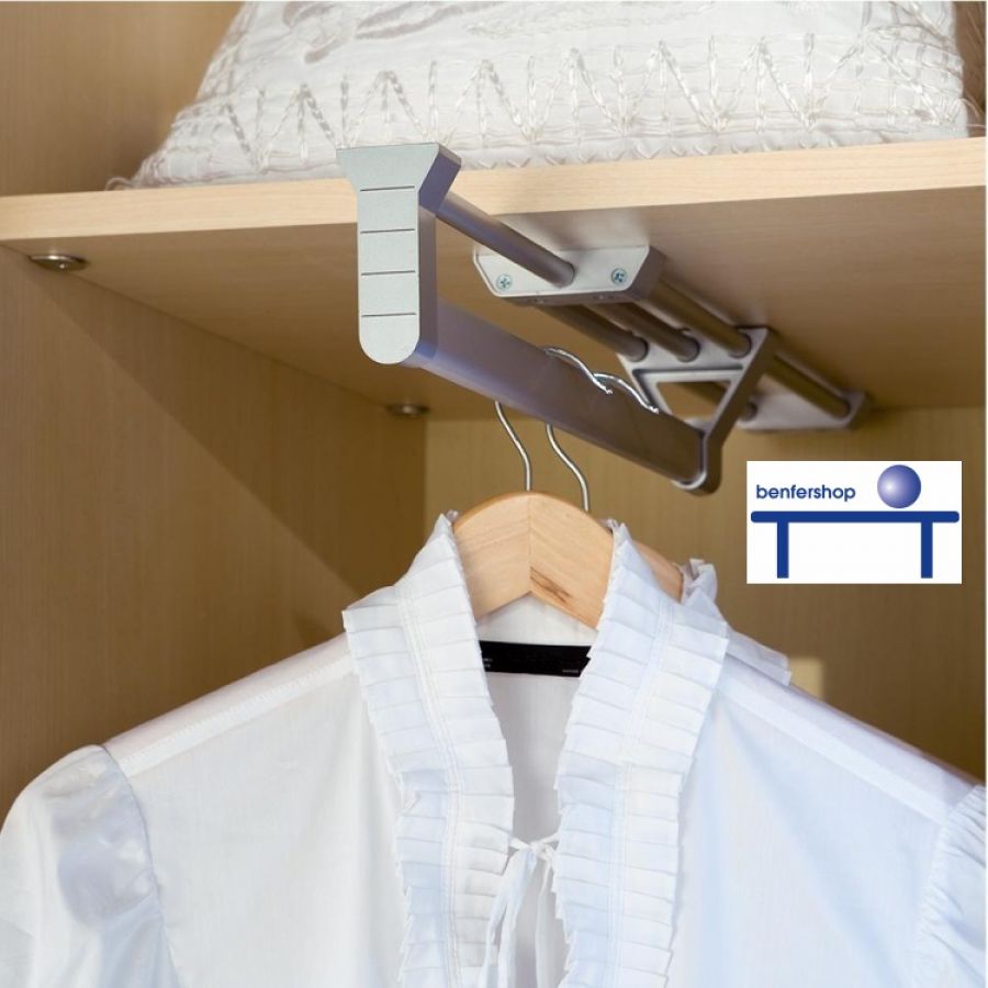 Ausziehbare Kleiderstange Kleiderbügel-Auszug aus Aluminium Kleiderbügelhalter 