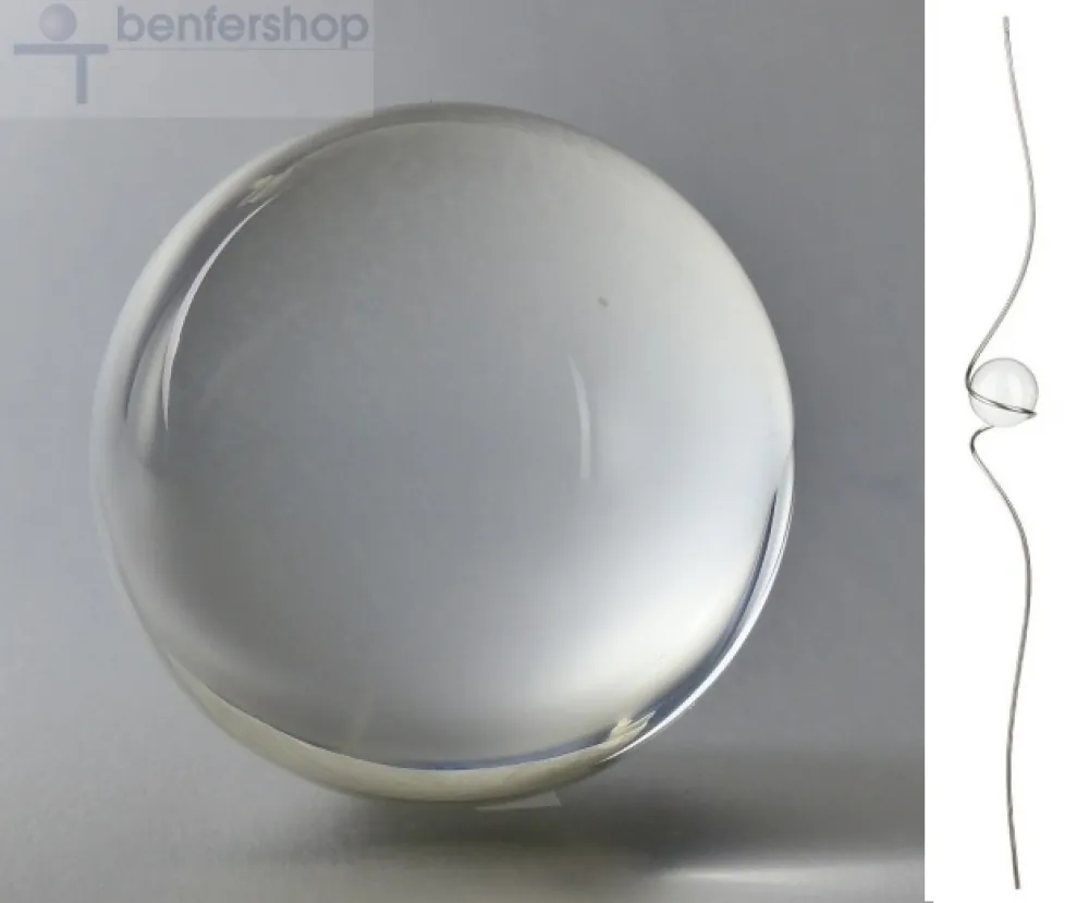 Die schlanke Kugelspirale. Glaskugelfarbe klar, transparent.