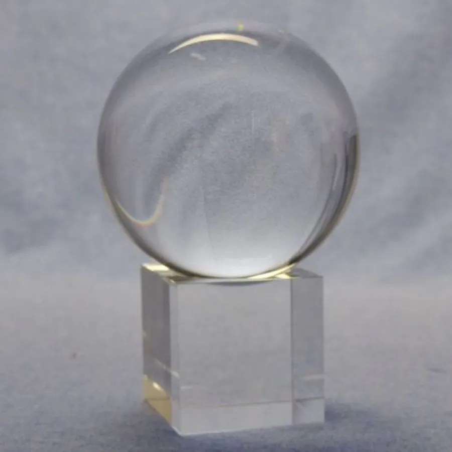 Lensball Durchmesser 90 mm | Sockel 50 mm quader
