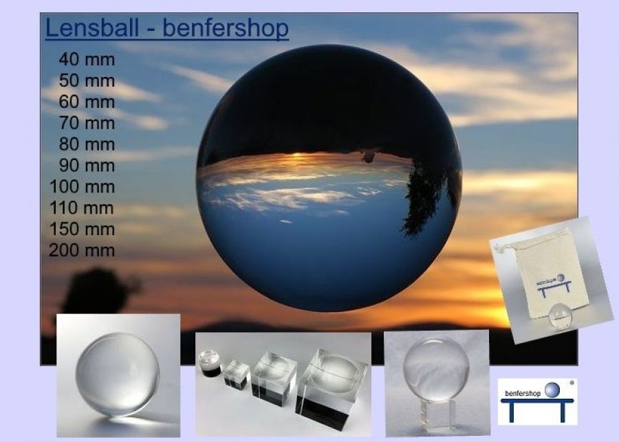 Lensball-Glaskugeln für Fotos - 10 auswählbare Größen