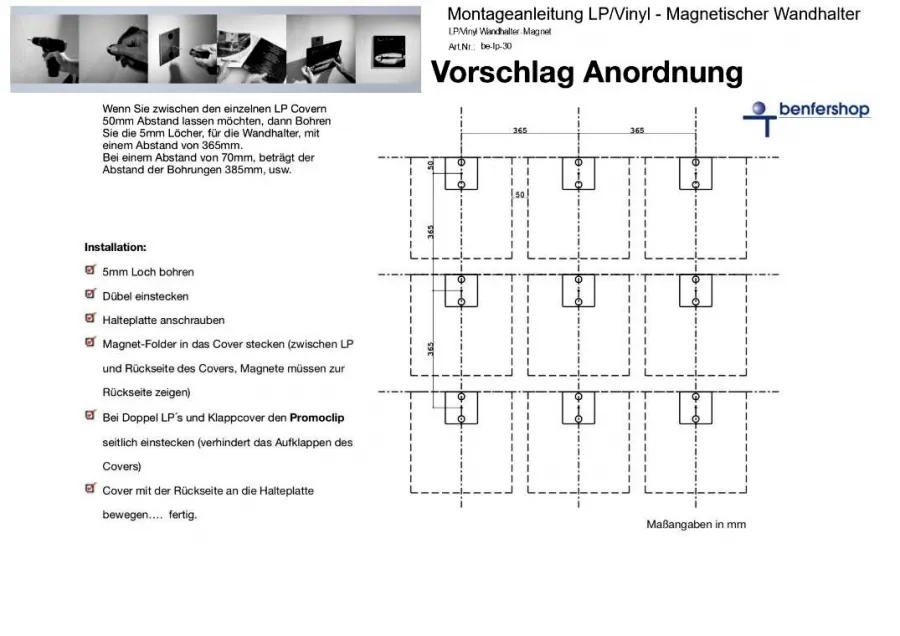 Vorschlag zur Annordung unserer Vinylhalterungen.