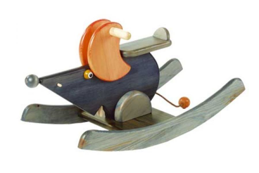 Schaukeltier aus Holz-Motiv Maus-bety