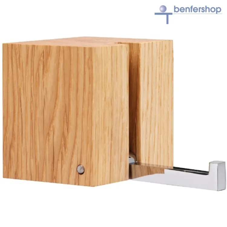 Wandklapphaken für Kleiderbügel, Eiche - Massivholz