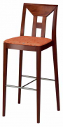 Hocker aus Massivholz mit Stoffbezug