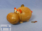 Spardose-Hippo aus Holz natur