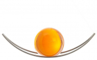 Glaskugel auf einer Wiege aus Edelstahlstäben