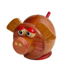 Kinderspardose - Motiv Piggy, gebeizt und lackiert