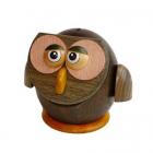 Farbige Tierspardose aus Holz-Motiv Eule