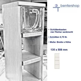 Schüttenkasten senkrecht, 4 Fächer für Küchenschütten 0,75 Liter.