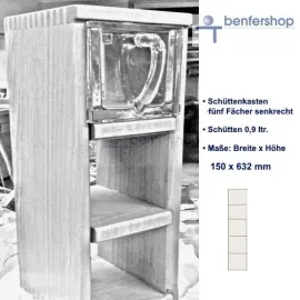 Schüttenkasten senkrecht, 5 Fächer für Küchenschütten 0,90 Liter.